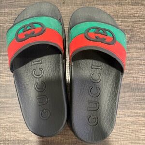Gucci Kids Sandals - Black, Green, Red